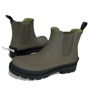 Hunter Orford $210 Men Waterproof Chelsea Medium Green Ankle Rain Boots Size 12